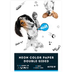 Бумага цветная двусторонняя Kite Dogs (K22-288) А4, принт